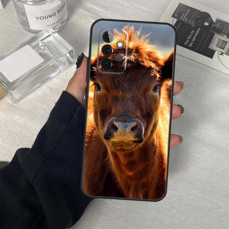 Забавный чехол-лицо коровы для Samsung Galaxy A06 A16 A26 A36 A56 A53 A32 A52 A33 A13 A55 A35 A15 A14 A34 A54 A17