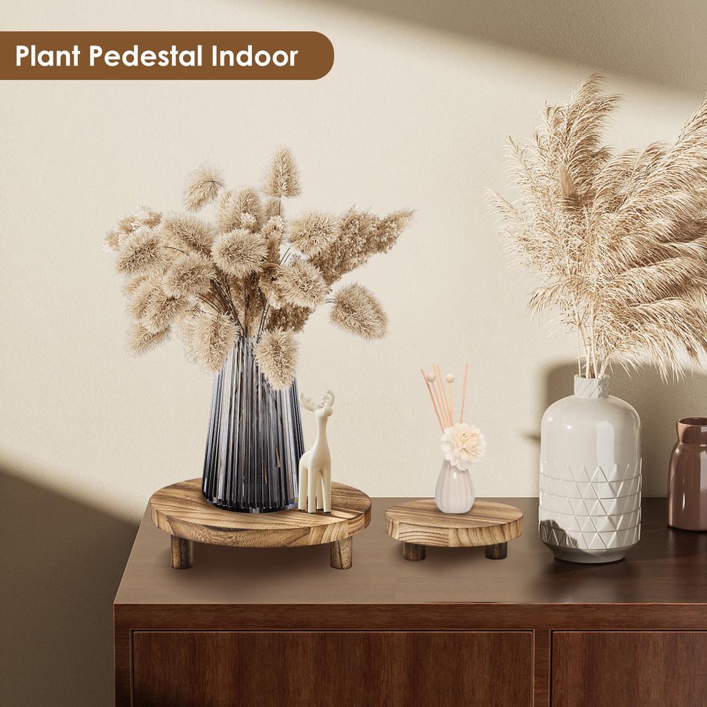 3 шт. Деревянная подставка-табурет для дисплея 3 размеров Деревянная подставка-подставка для растений Круглая деревянная подставка с съемными ножками для декора дома, патио