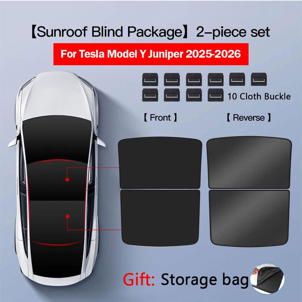 Sun Shades For Tesla Model 3 Highland Model Y 2017-2026 Ice Cloth Buckle Sun Pare Glass Front Rear Sunroof Skylight Accessory