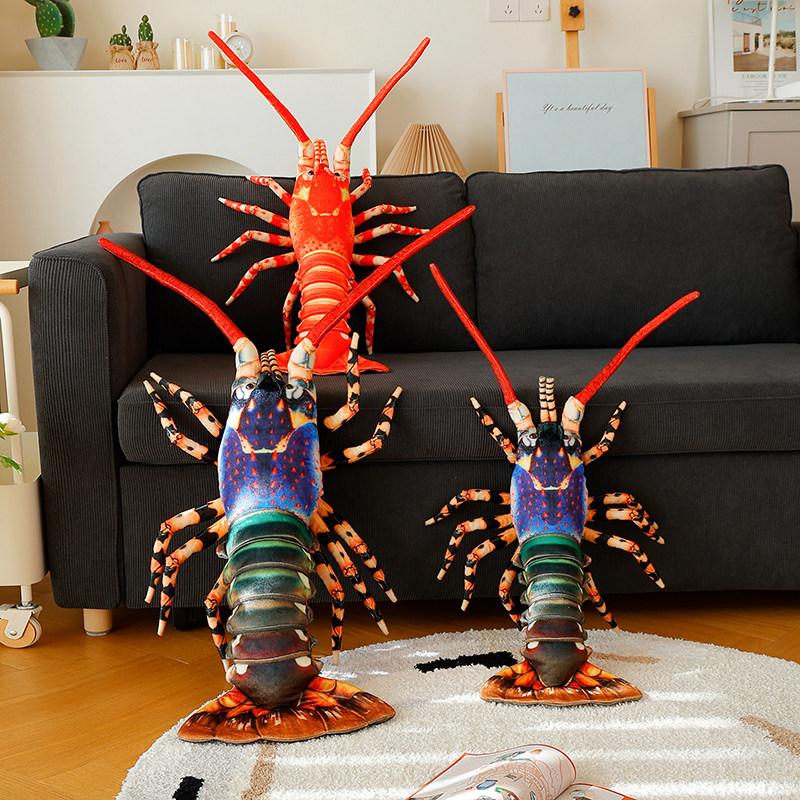 TreasuringU Style 2  Spiny Lobster Plush Toy Cool Colorful Lobster Stuffed Doll Cute Lobster Plushies Home Decor Birthday Gifts