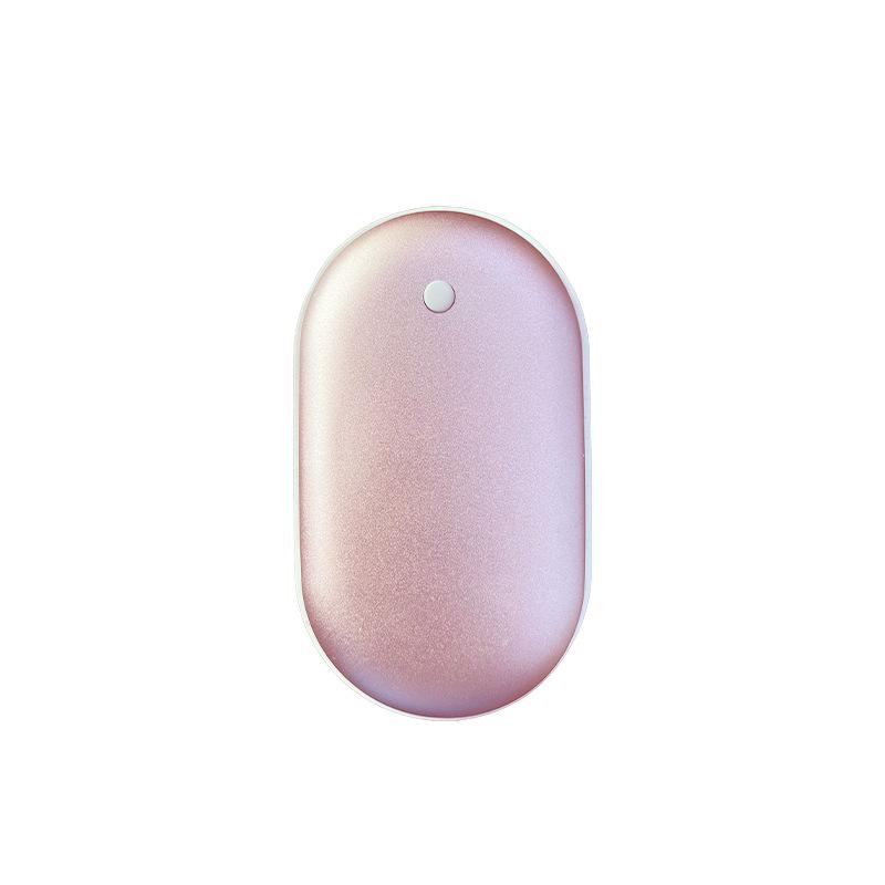 Миниатюрная портативная перезаряжаемая металлическая грелка для рук Pebble с двусторонним нагревом