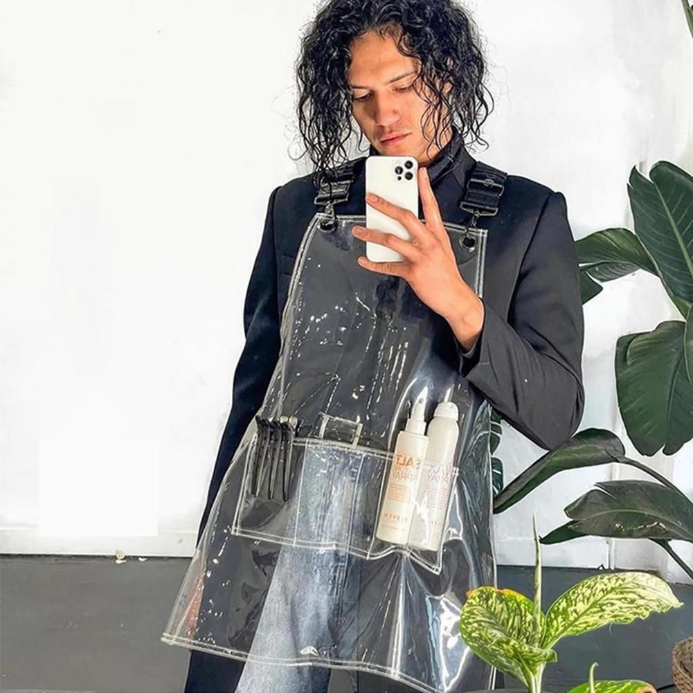 Прозрачный фартук из ТПУ для парикмахера, шеф-повара, кухни, выпечки, рисования, маслостойкий, прозрачные фартуки, водонепроницаемый, модный рабочий фартук для женщин и мужчин