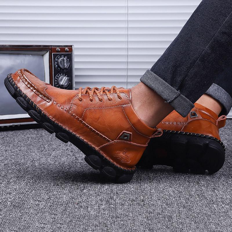 Мужские ботинки ручной работы из натуральной кожи, удобные ботильоны для мужчин, повседневная обувь, уличные ботинки