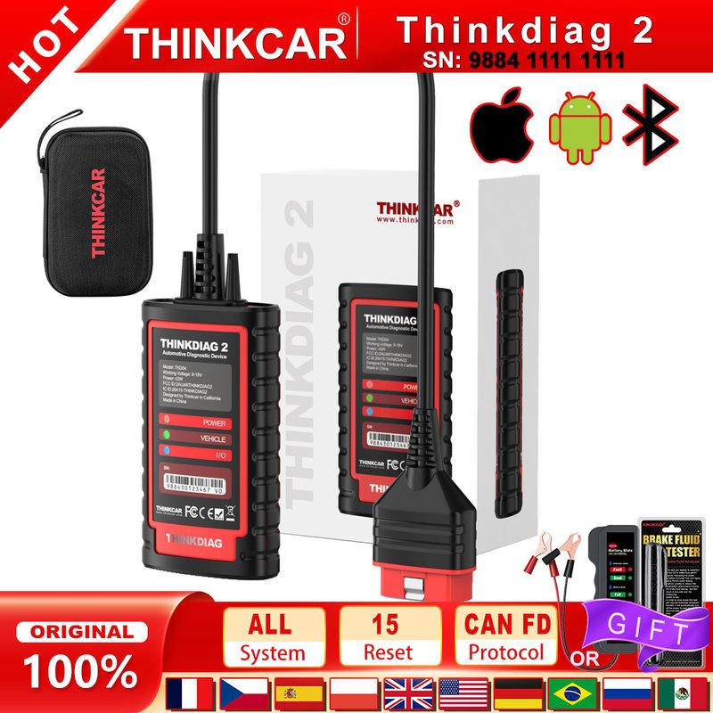 THINKCAR THINKDIAG 2 / KINGBOLEN Ediag Plus CAN FD Все системы 15 Сервисов Сброса Кодирование ЭБУ Сканер OBD2 Автомобильный Диагностический Инструмент