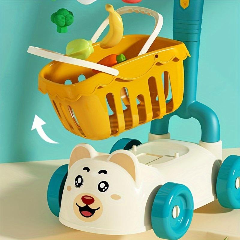 Игровой набор "Тележка для покупок" для детей с продуктами, фруктами, овощами и аксессуарами, игровой домик, развивающая игрушка, имитация, подарки для девочек