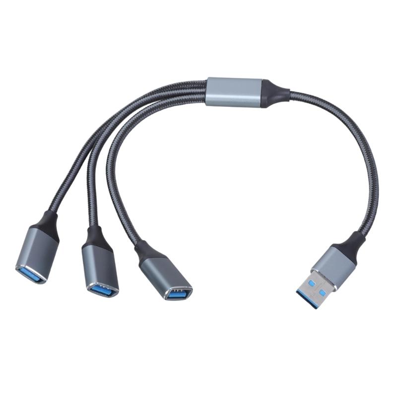 USB Splitter Cable USB2.0 Male to 3 Port Female Multiple USB Port Extender Cable for Data Transfer Power Charging
