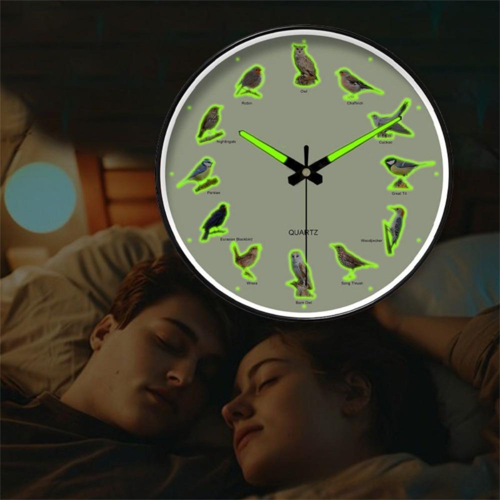 8 Inch Wall Hanging Clock Luminous Dial Home Decor Clock Creative Round Wall Clock for Bedroom