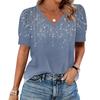Женская Мода Повседневная V-образный вырез Короткий рукав Принт Рубашка Женские Топы