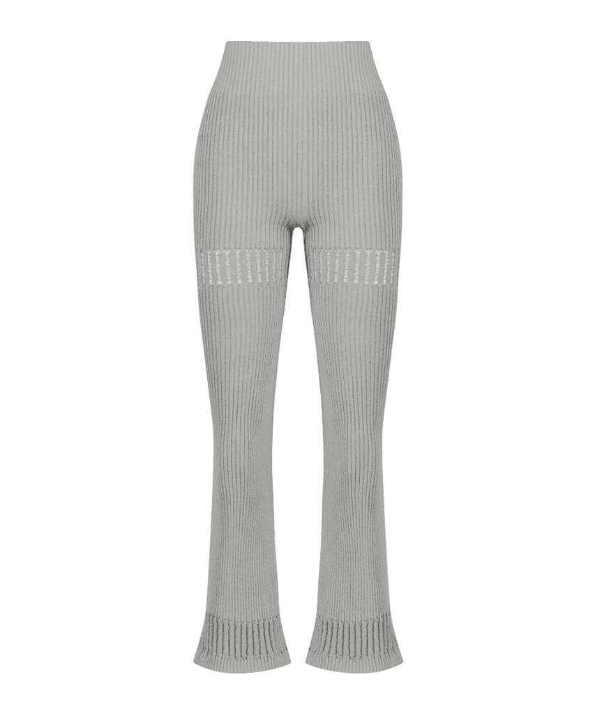 Jyukipeu Cotton Mix Lace Bootcut Rib Pants (3 Colors)