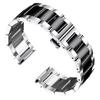 BINLUN Watch Band Stainless Steel Band Replacement Strap Polished Matte Brushed Solid Strap Silver and (Polished Black, 24mm)