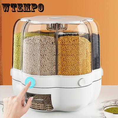 Ведро для риса, бытовой влагостойкий ящик для хранения риса с защитой от насекомых, вращающийся герметичный ящик для хранения зерна, инструмент для кухонной перегородки