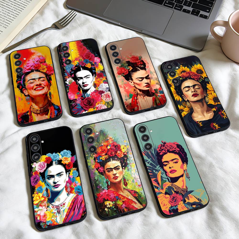 Art F-Frida Kahlo phone Case For Samsung Galaxy A73,A72,A71,A70,A53,A52,A51,Others Soft Black Shell
