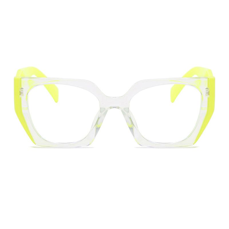 SHAUNA Ретро полигональные женские очки в оправе «кошачий глаз», модная двойная цветная прозрачная антисиняя легкая оправа, мужские оптические леопардовые оправы