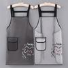 Unisex Apron, Transparent TPU Bear Print Apron with Single Pocket, Suitable for Kitchen/Dining/Garden Gardening, Black and White