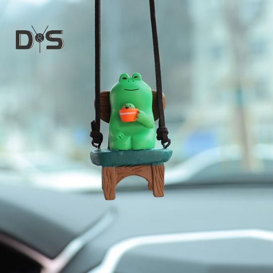 Подвесное украшение, очаровательное украшение в виде мультяшной лягушки со шнурком, легкое вешание, украшение для зеркала заднего вида, подвеска для салона автомобиля