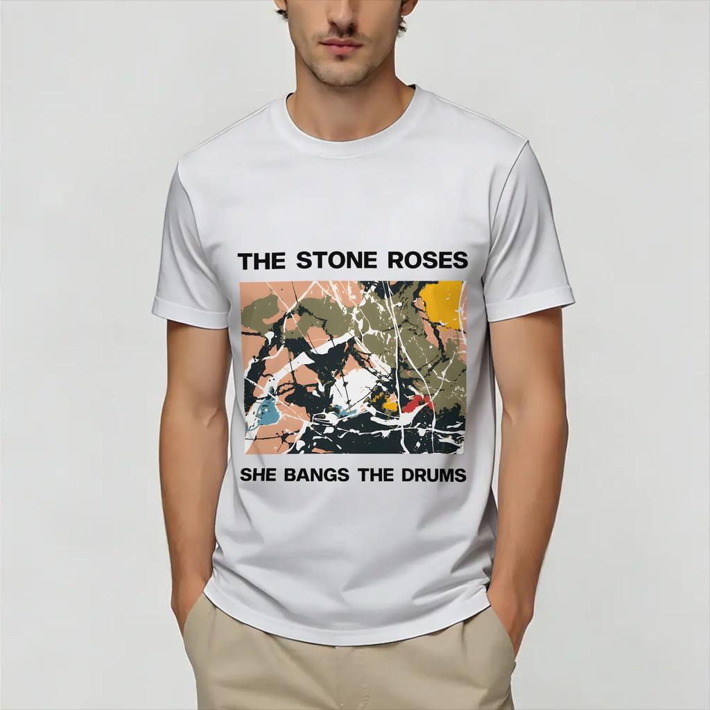 Vintage TShirt Summer The Stone Roses Hip Hop T Shirts Cotton Tee Shirt for Unisex Awesome Cheap Short Sleeve Tees