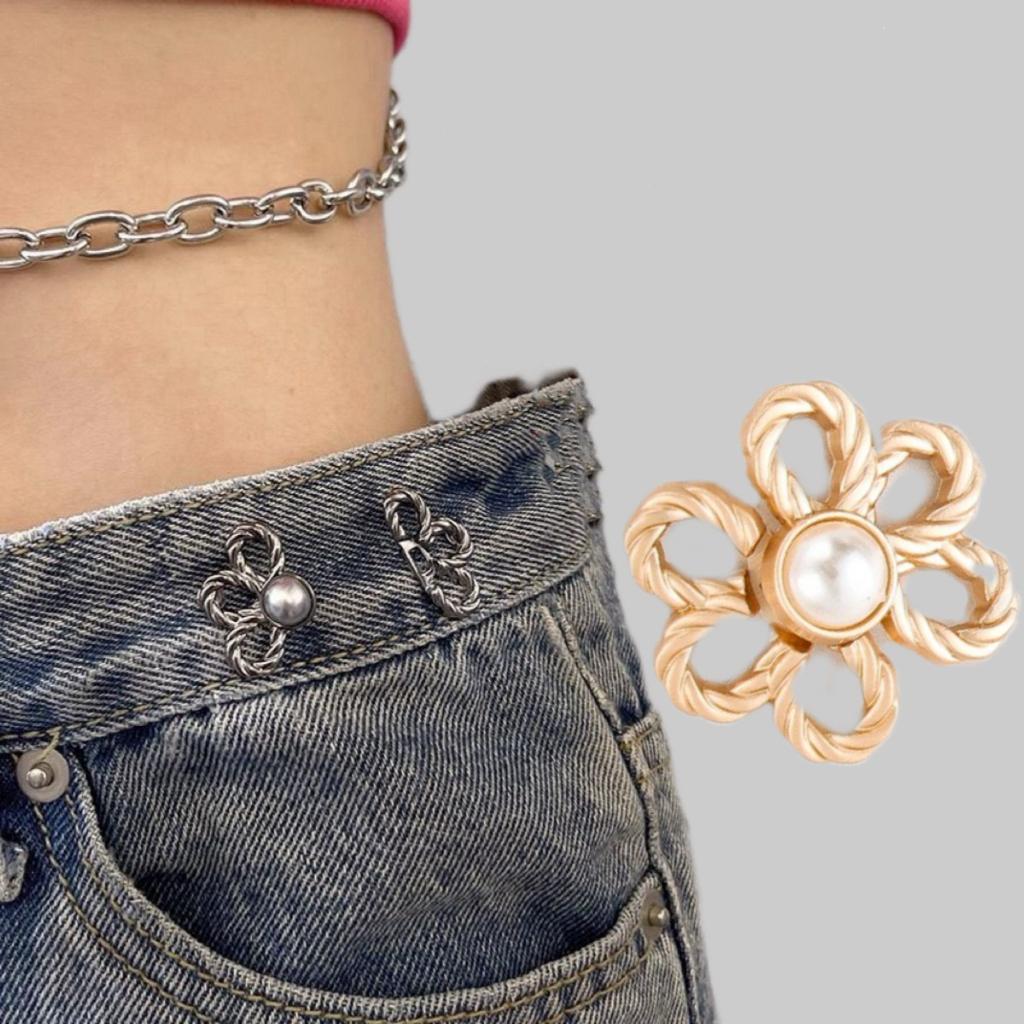 Alloy Waist Buckle Decorative Buttons No Sewing Detachable Button For Jeans Waist Adjustment Clothing Accessories Tool