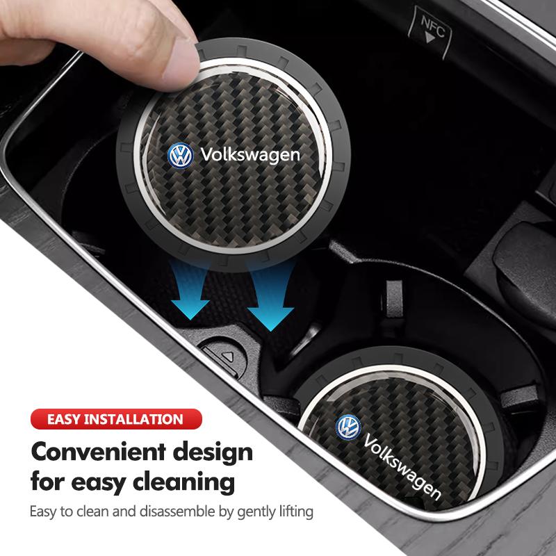 2pcs Car Water Coaster Cup Pads Non-Slip Mats Accessories For Volkswagen VW Polo Jetta Sagitar Magotan Passat B5 B6 B7 CC Tiguan zh5