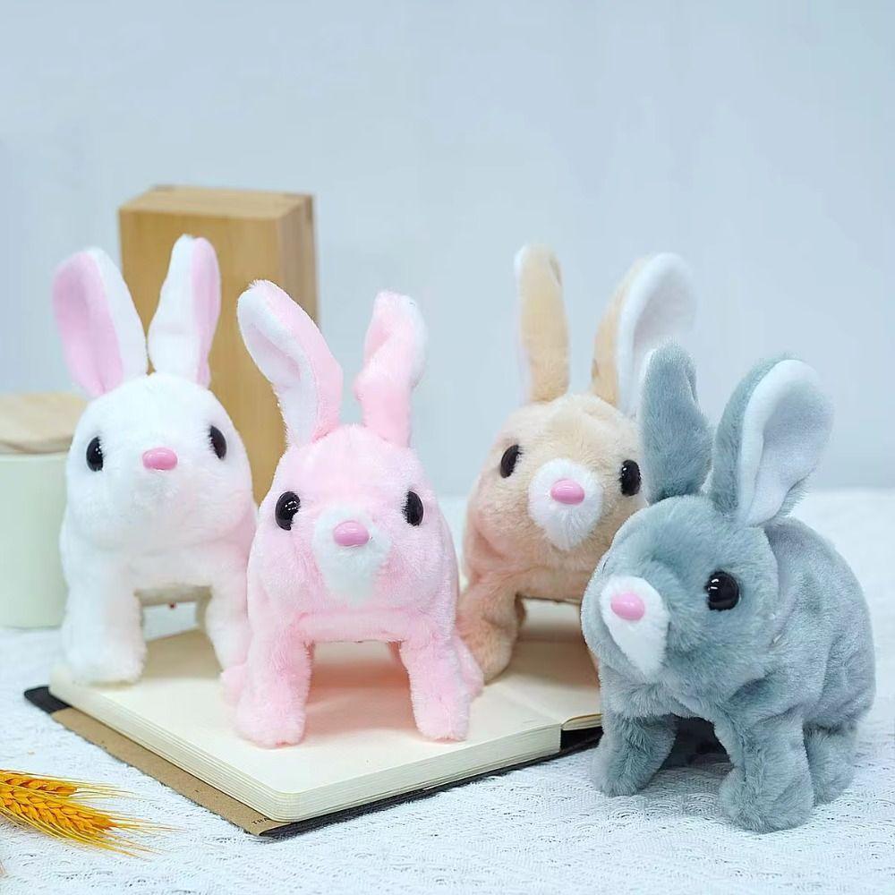 Long Ears Electric Rabbit Plush Toy Walks and Makes Sounds Little Tie-Dyed Rabbit Doll Kids