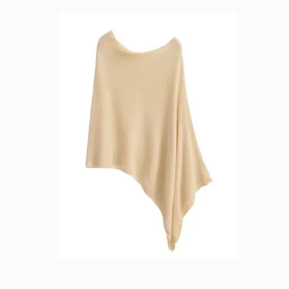 Ice Silk Irregular Cape Shawl Thin Knitted Sweater Top Women Fashion Sunscreen Scarf