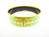 Authentic HERMES Enamel Bangle Bracelet Green Multicolor Emaiyu GM #6652 Refurbished