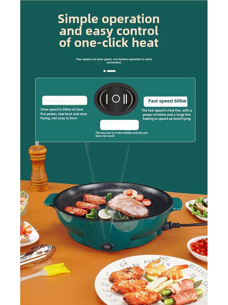 110V Multifunctional Electric Baking Pan: Non-Stick Mini Oven & Frying Pan for Convenient Home Cooking