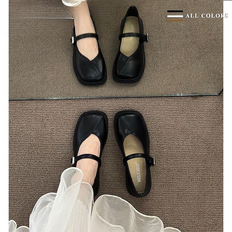 French gentle shoes flat Mary Jane shoes women's shoes 2025 new spring and summer with skirt single shoes soft-soled small leather shoes
