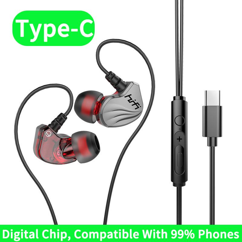 Проводные наушники 3,5 мм AUX/Type C In-Ear HIFI 6D Surround Bass In-Ear игровые музыкальные гарнитуры с микрофоном для Samsung Huawei Xiaomi ПК