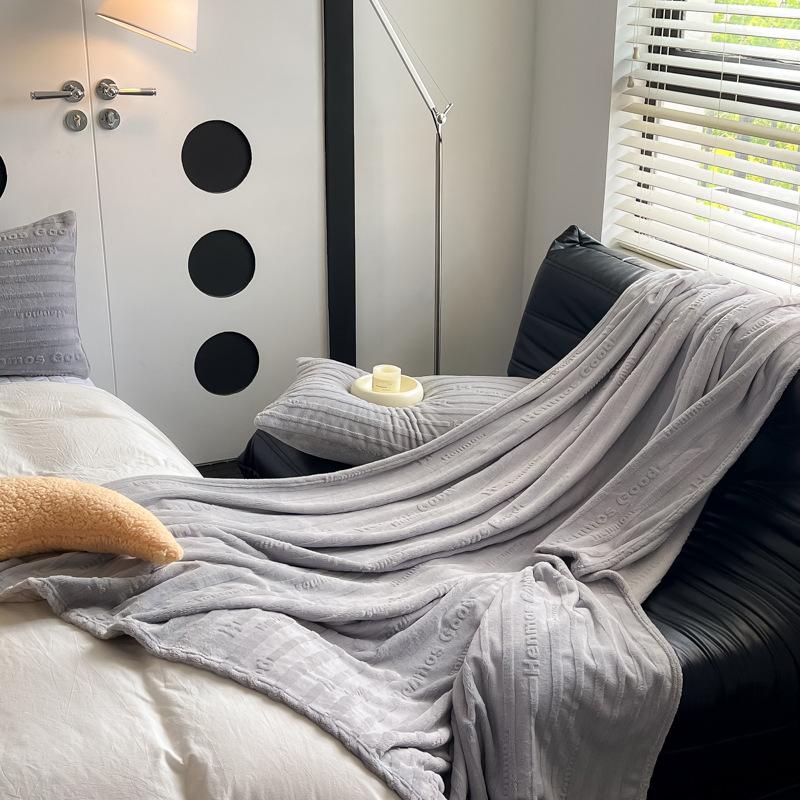 Romantic Silver Grey Rabbit Fleece Blanket