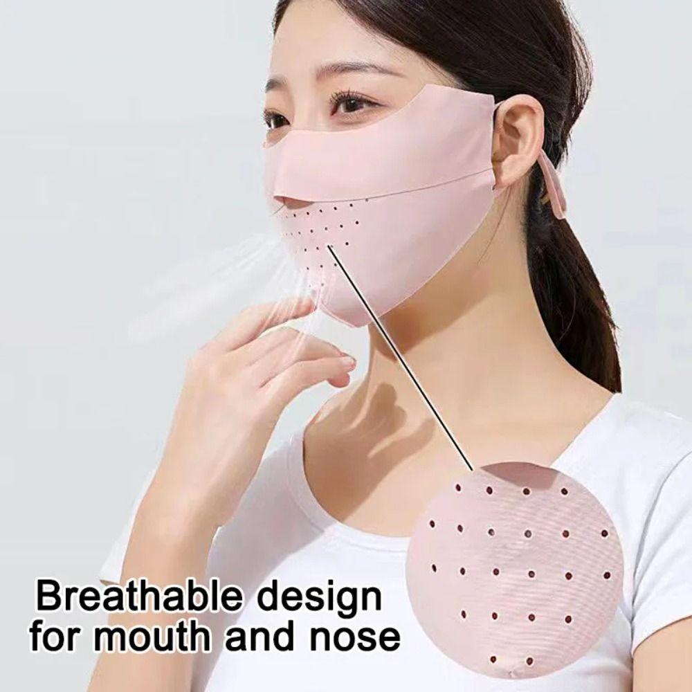 Breathable Cycling Face Mask Thin Face Cover Soft Ice Silk Face Mask  Summer