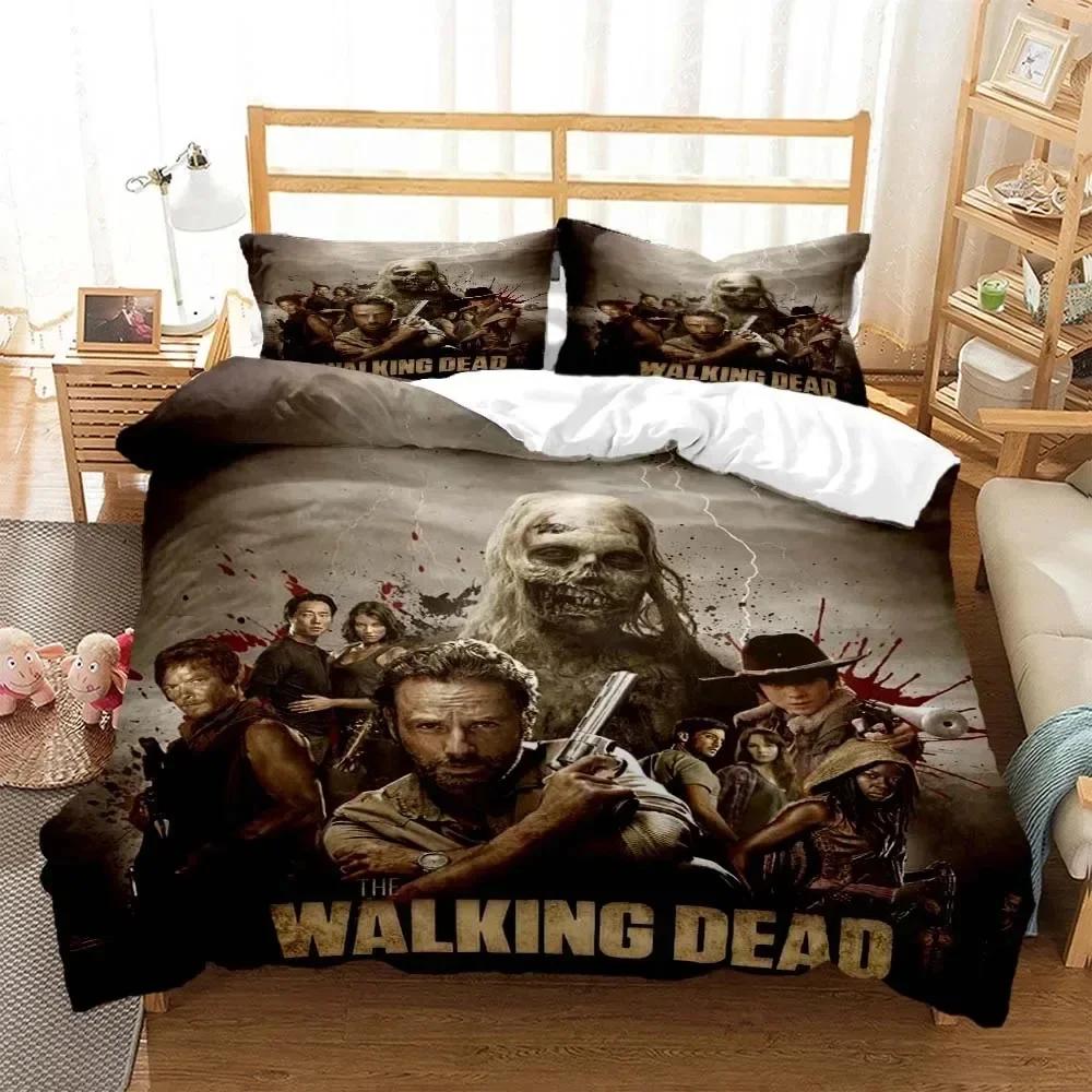 Horror Die Walking Dead Printed Bedding Set Luxury Queen Bedding Set Soft and Comfortable Customized Bedding Set for Boy
