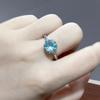 Stunning Creative Topaz Ring With Dazzling Diamond Inlay In Luxurious Platinum For Stylish Women