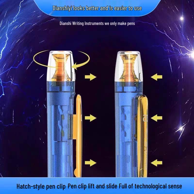 DianShi DS-0194 Космическая капсула «Галактика» Вращающаяся шариковая ручка - Быстросохнущие, Бесшумные, Черные чернила 0.5 мм, Конструкция с двойным шариком