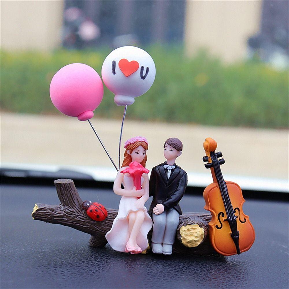 Girls Gifts Balloon Ornament Dashboard Figurine Cartoon Couples Model Car Ornament Car Decoration