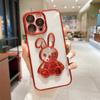 Чехол для телефона с 3d мультяшным кроликом «Зыбучие пески» для Iphone 14pro Max 13 12 11 Pro Max 14plus, защита камеры, прозрачная новогодняя задняя крышка