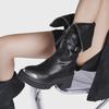 Два носка с острым металлическим носком высокие модные сапоги длинные сапоги женские передняя молния толстая подошва увеличивающие рост сапоги рыцаря