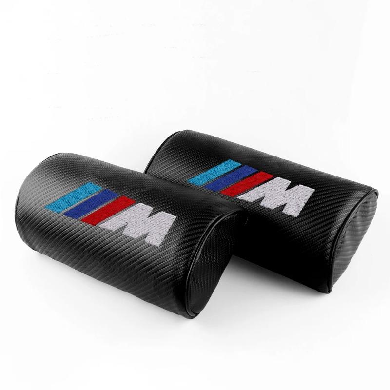 2 шт. Подушка для шеи автомобильного сиденья из углеродного волокна, подголовник для путешествий, аксессуары для BMW M Performance E46 E90 E60 F30 E39 E87 W222