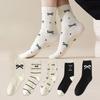 Women's Summer Thin Sweet All Rounder Bow Dotted Medium Drum Pile Cotton Socks