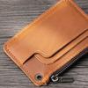 Retro Leather Card Holder  Change Bag  Mini Bag Cowhide Portable Zipper Hanging Key Thin Coin Bus Card Cover