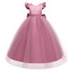 Girls' Mesh Bow Dress with Flutter Sleeves - Fashionable Catwalk Style
