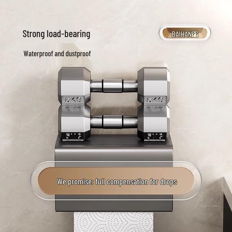 Wall-Mounted Tissue Holder with Storage Shelf