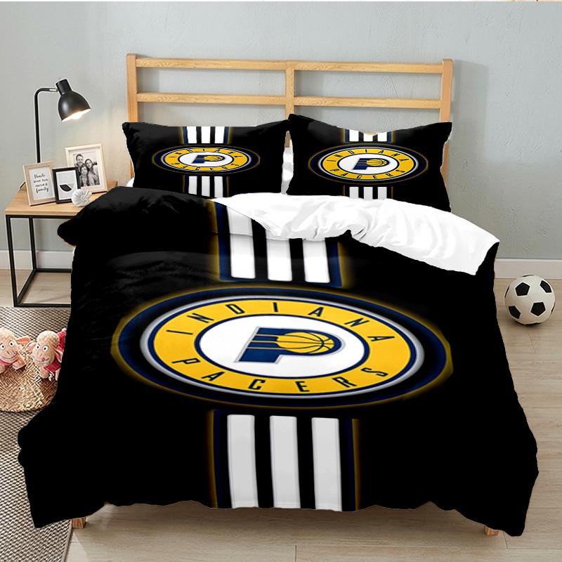 Pacers Basketball Team Bedding Set 3pcs, High Quality Bedding Set Including 1pc Duvet Cover And 2pcs Pillowcases for Bedroom, Dormitory Gift