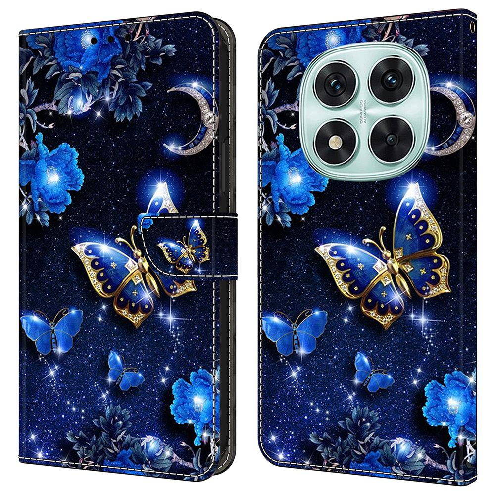 Для Xiaomi Redmi Note 14 Pro 5G/Poco X7 5G Кожаный чехол с печатью узора Кошелек Подставка Флип-чехол для телефона