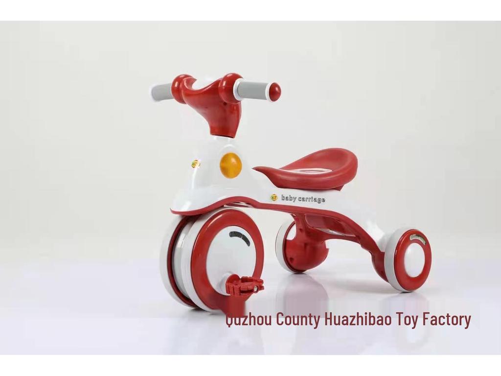 Lightweight Children's Tricycle with Music, Push Handle, and Pedals