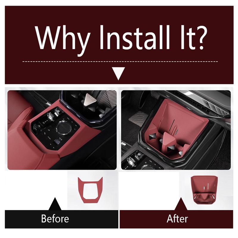 For BMW X3 G45 2025 2026 Silicone Car Water Cup Pad Central Control Gear Shift Wireless Charging Protection Mat Accessories Kit