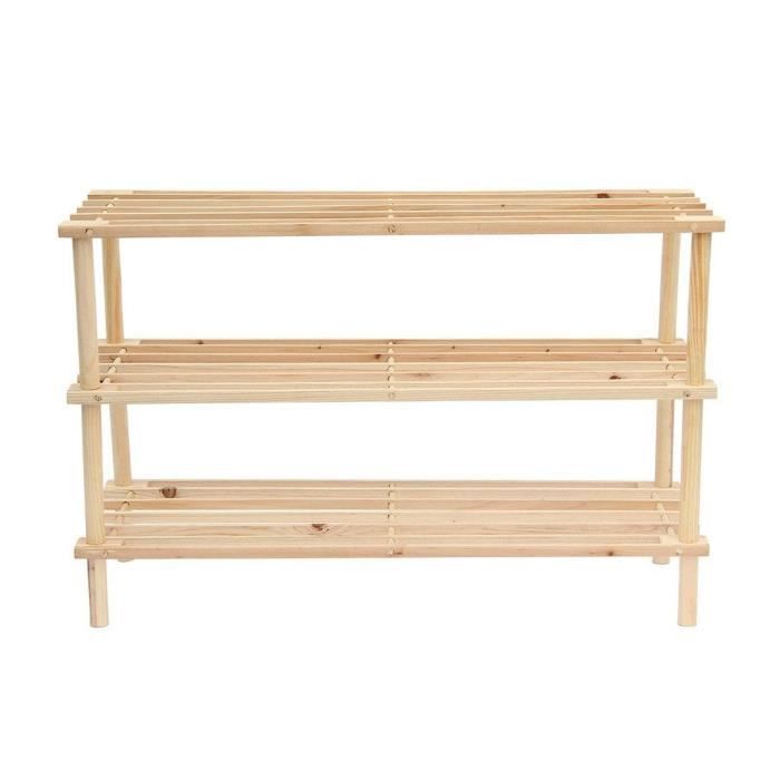 Étagère à chaussures - GENERIC - 3 niveaux - Bois - 9 paires
