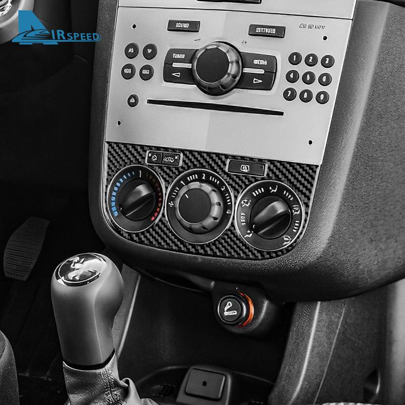 Настоящая мягкая карбоновая наклейка для Opel Corsa 2007 2008 2009 2010 2011 2012 2013 2014 LHD RHD Автомобильная панель с ручками управления климатом центральной консоли