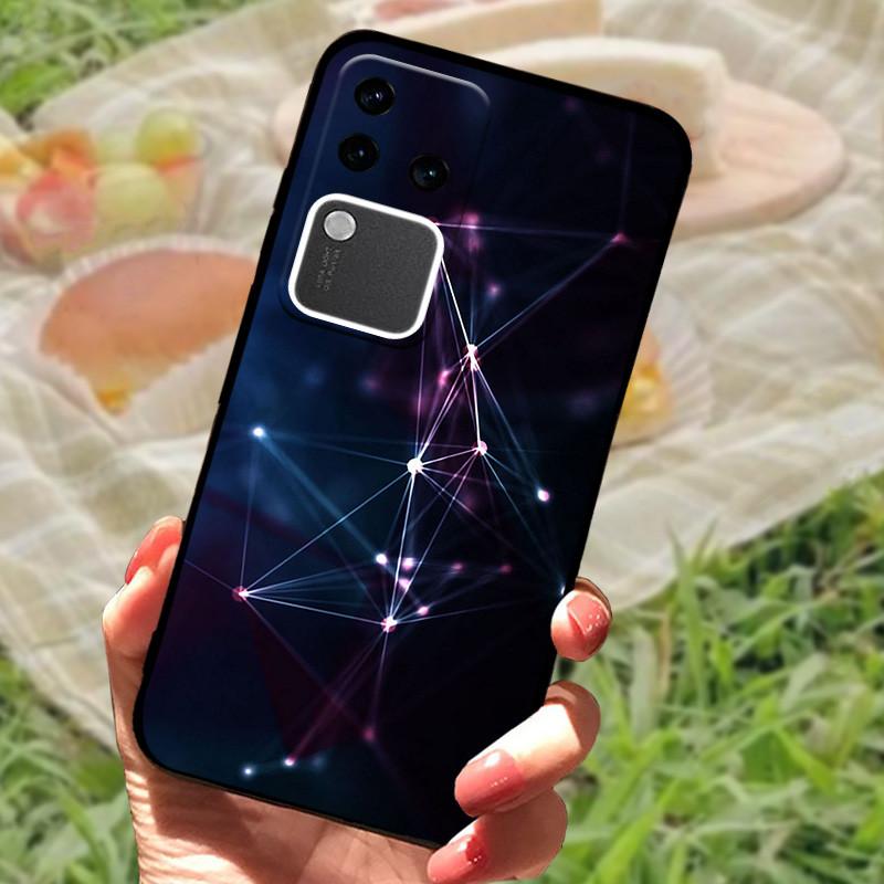 Чехол для Vivo V30 Pro Чехол для Vivo V30 Lite Ударопрочный Силиконовый Мягкий Мраморный Черный Бампер Funda Coque для Vivo V30 V2318 Оболочка Телефона