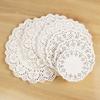 100pcs White Round Lace Paper Doilies Coaster Placemat Cake Mat DIY Gift Packaging Craft Wedding Birthday Party Table Decoration