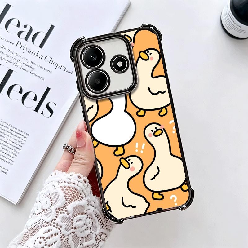 Мультяшная Милая Утка Мягкий Чехол Для Телефона Для Xiaomi Redmi Note 14 15 Pro Plus 13 12 11S 11T 5G 10 9S 9 Покрытие Противоударный Fundas